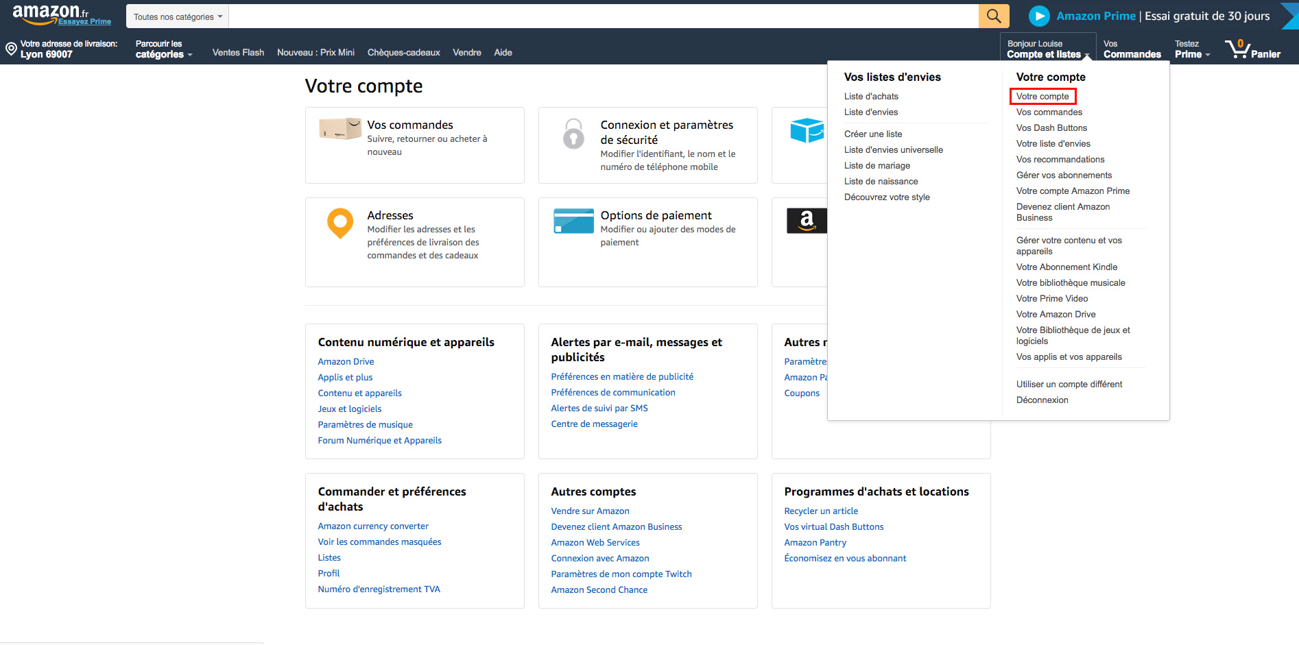 Sur Amazon, comment supprimer son historique de navigation