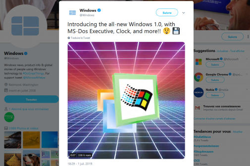 Microsoft publie un teaser qui annonce... Windows 1.0 (et personne ne ...