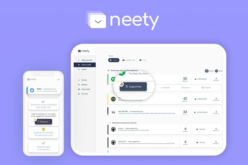 Neety Neety, nettoyez votre boîte mail, préservez l’environnement