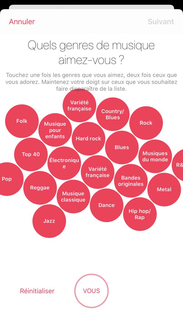 Apple Music mobile genres