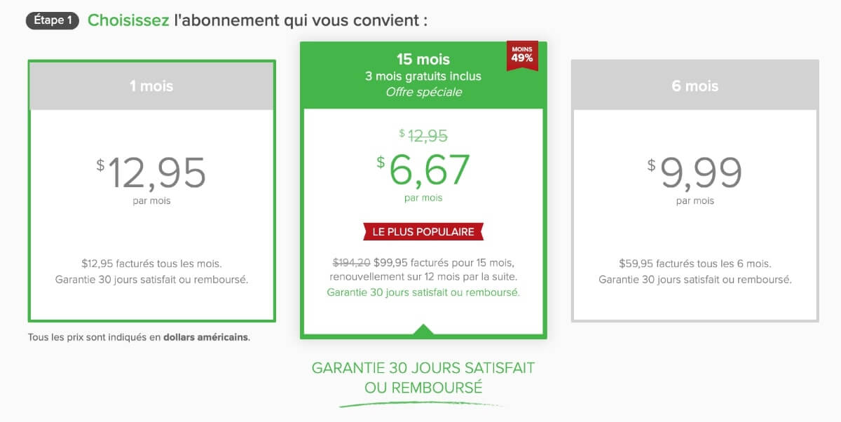 Tarification ExpressVPN