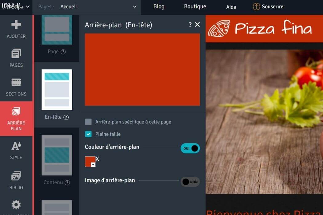Arrière plan Webself