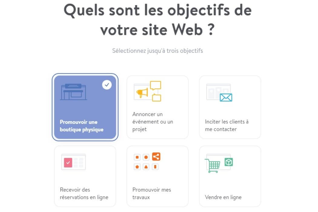Objectifs site web Jimdo
