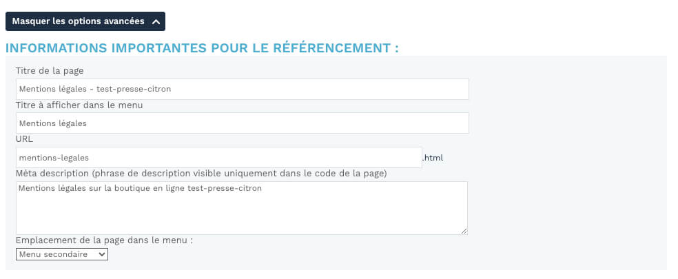 Referencement page WiziShop