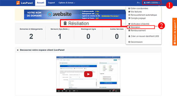 Résiliation LWS