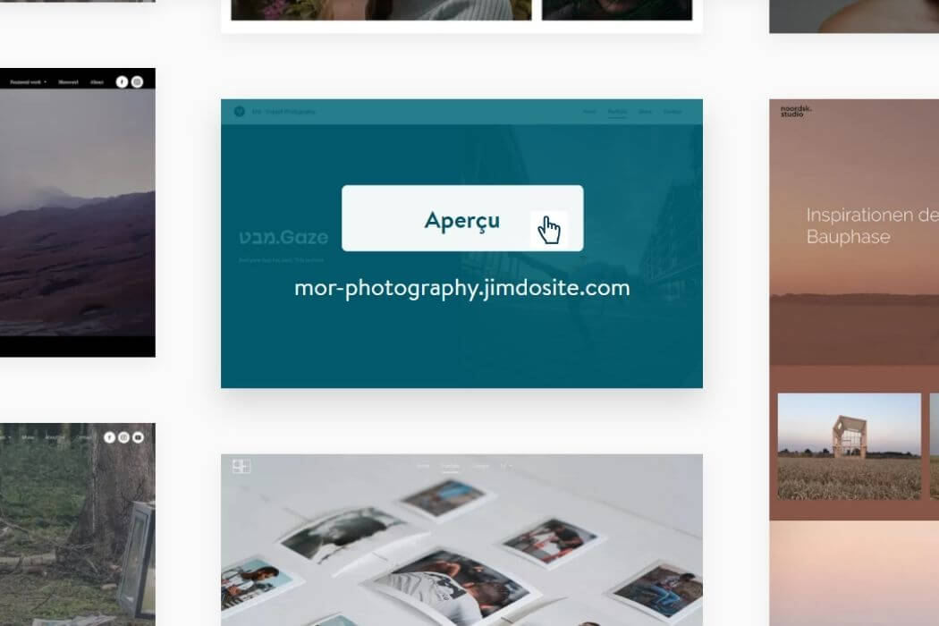 Sélection mise en page Jimdo