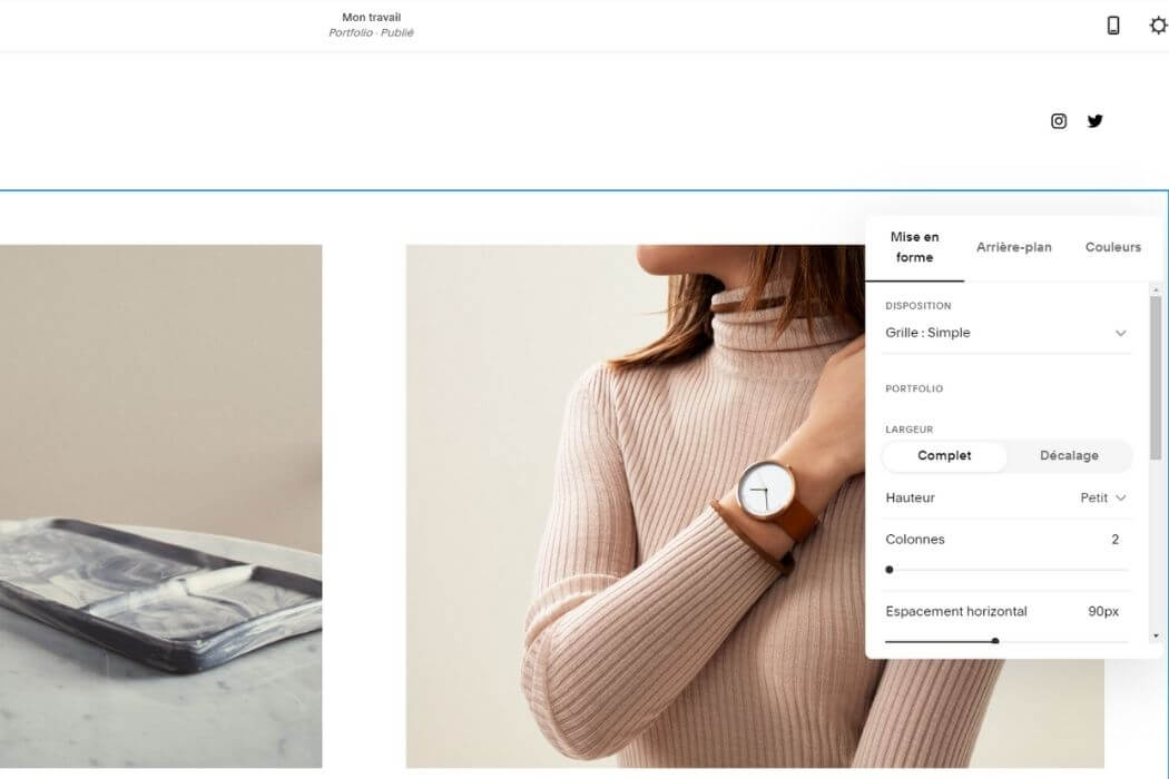Modification contenu Squarespace