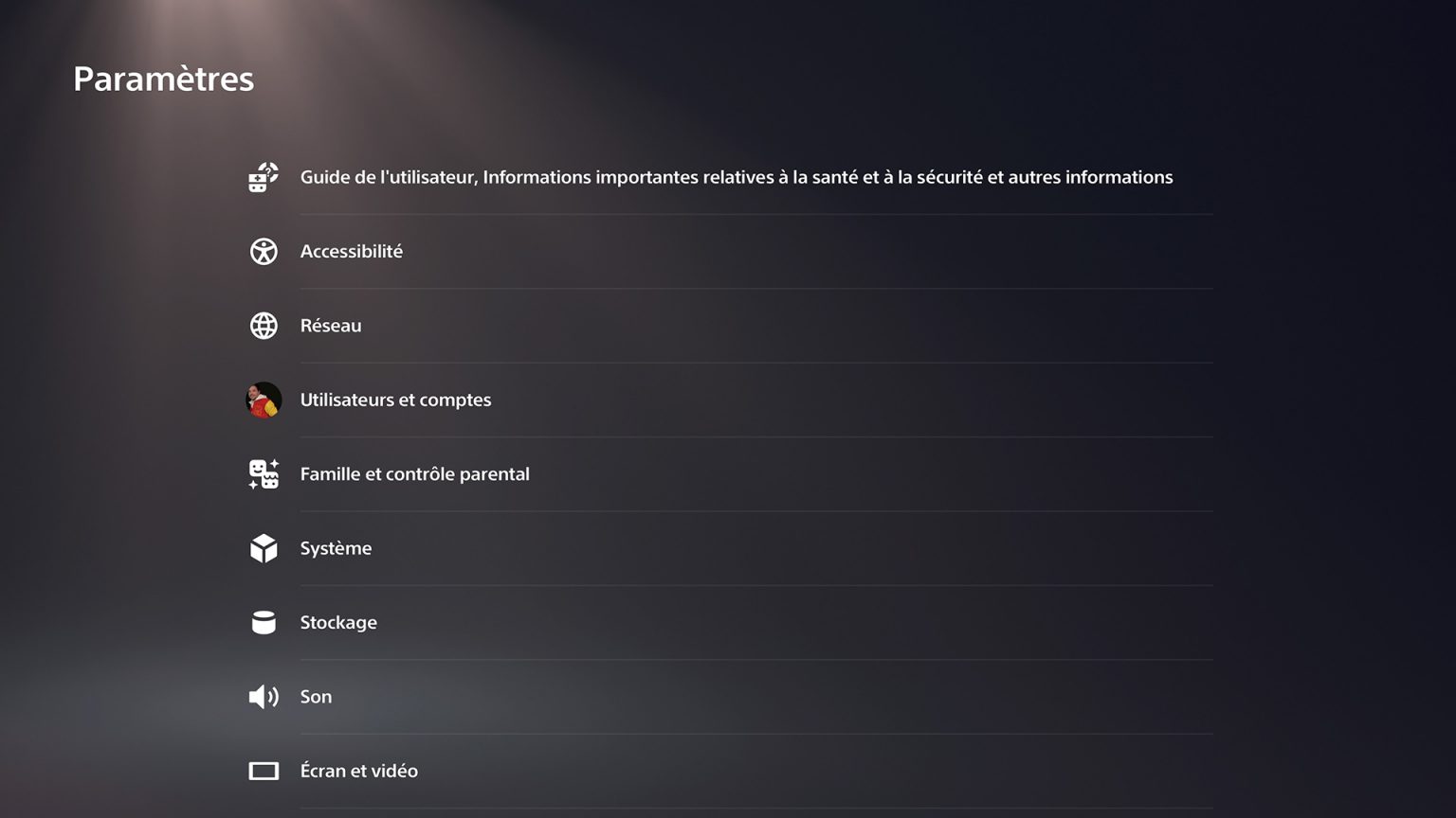 Présentation de l'interface de la PS5 (photo et vidéo)