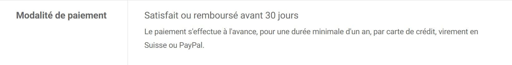 Garantie de remboursement Infomaniak