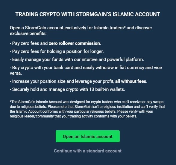 compte islamique stormgain