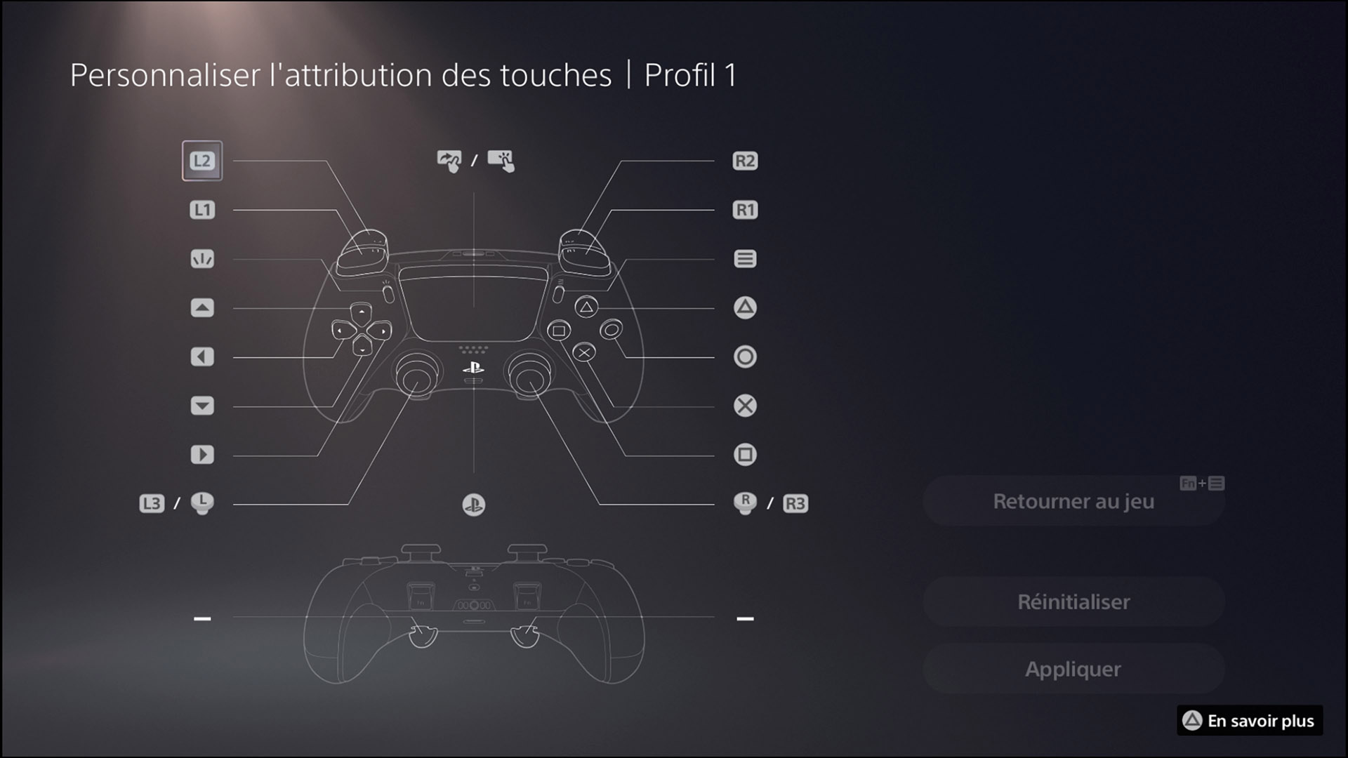 Configuration DualSense Edge