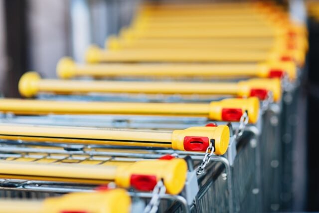 Chariot De Supermarché Enfant - Jouet Éducatif Avec Aliments Factices - 20 Pièces - Rouge Ou Vert - Dès 3 Ans