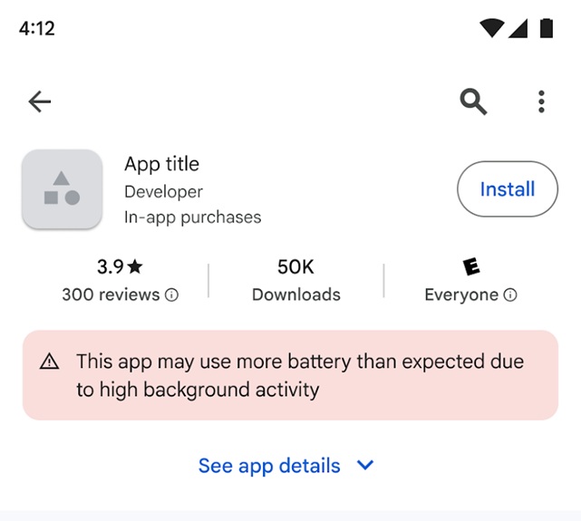 Google Play Store Batterie