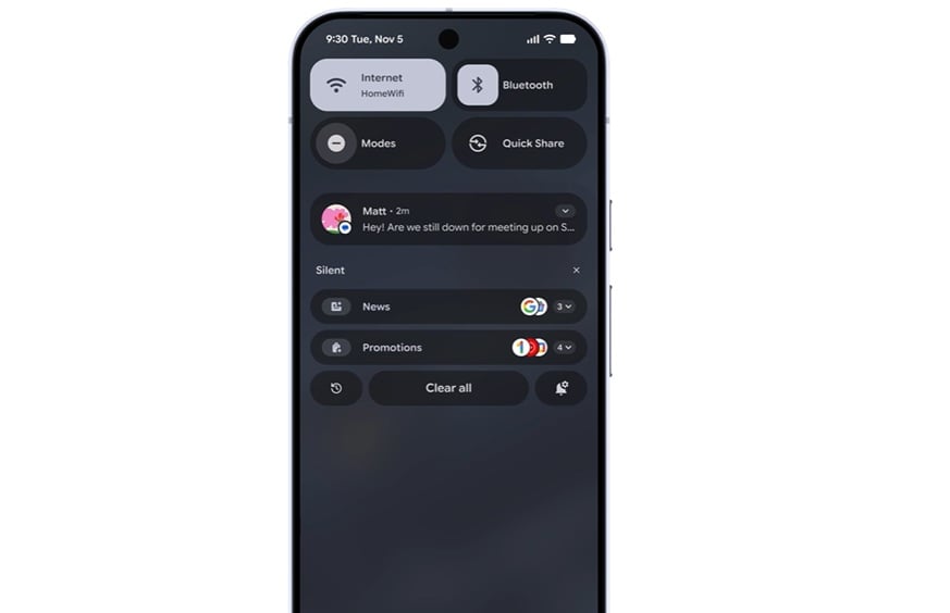 Notifications Android 16