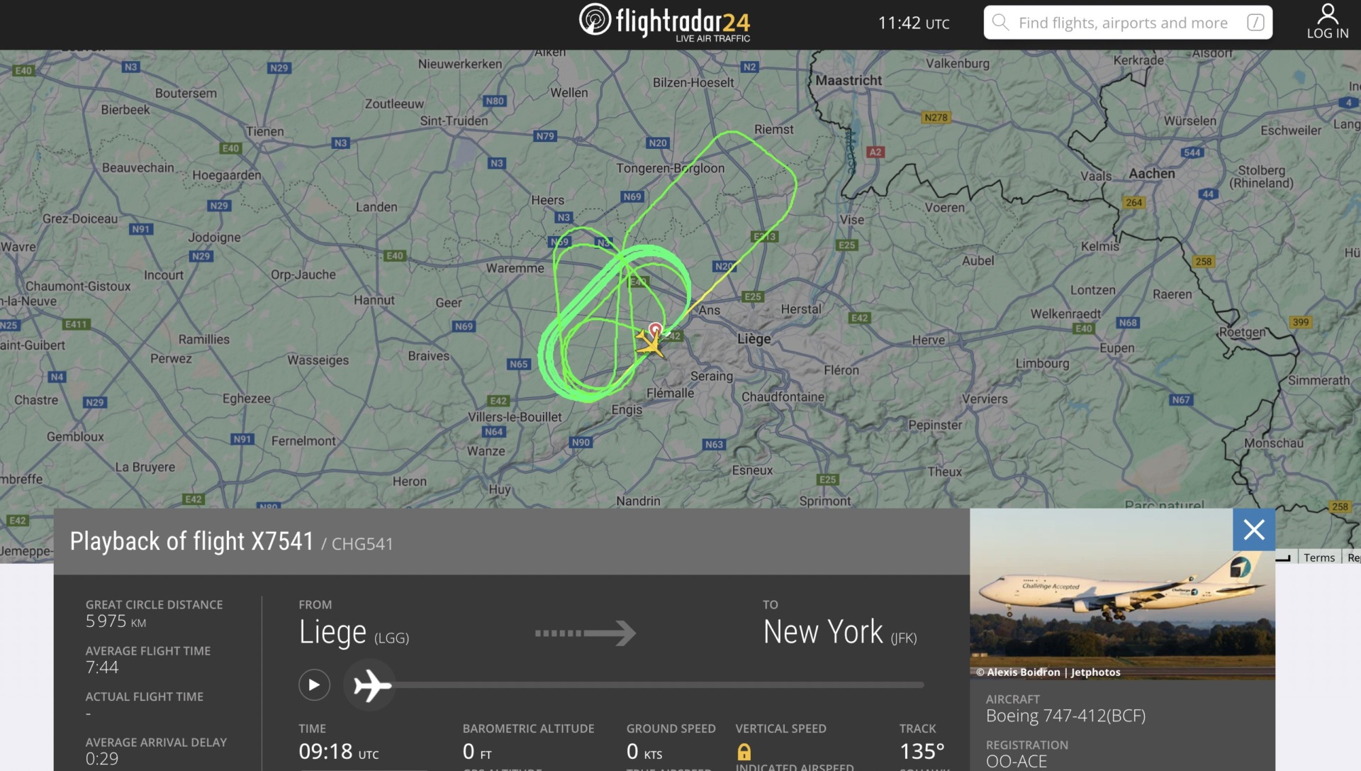 Boeing 747 Challenge Airlines Route