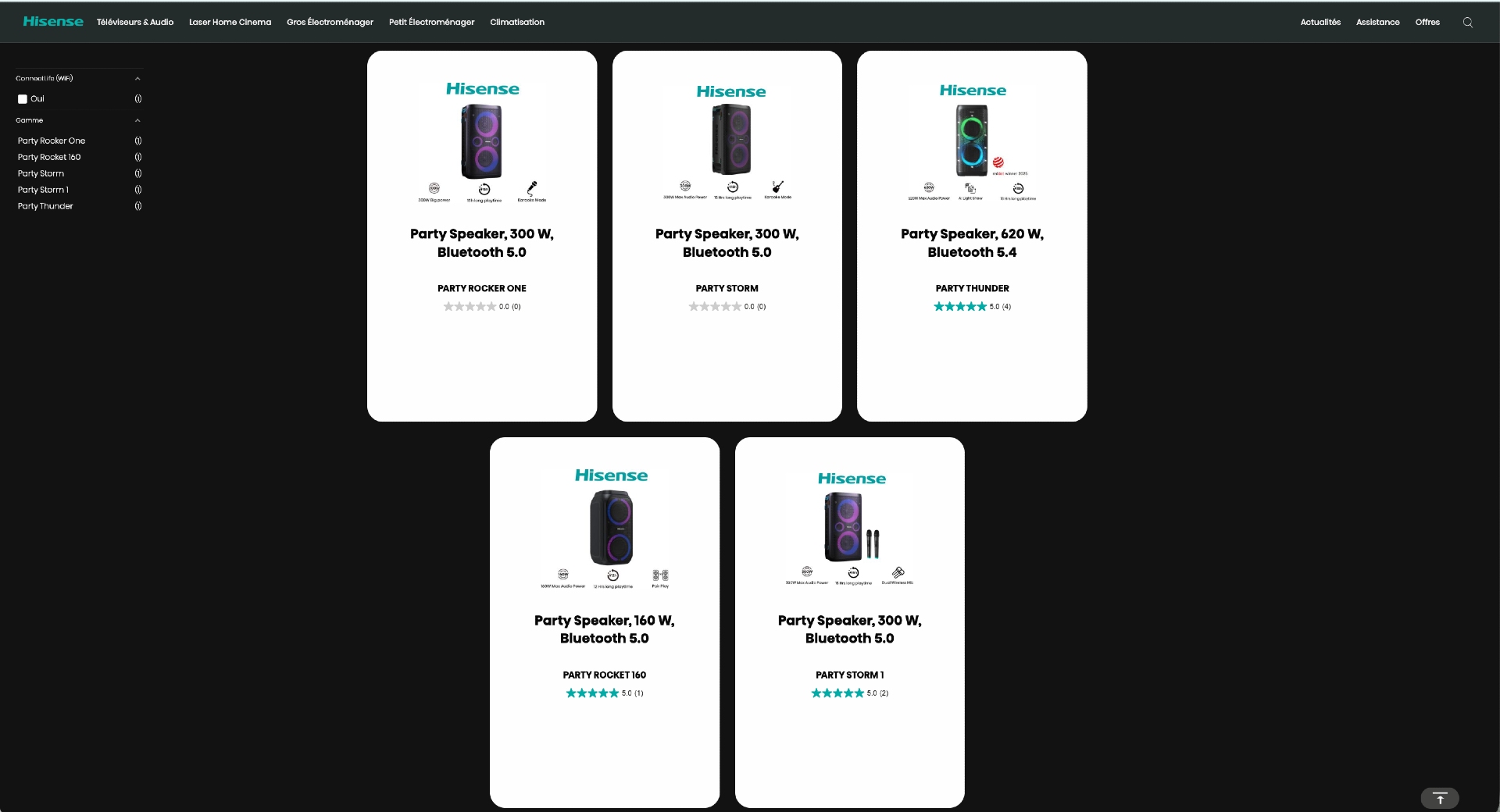 Hisense enceintes festives catalogues 