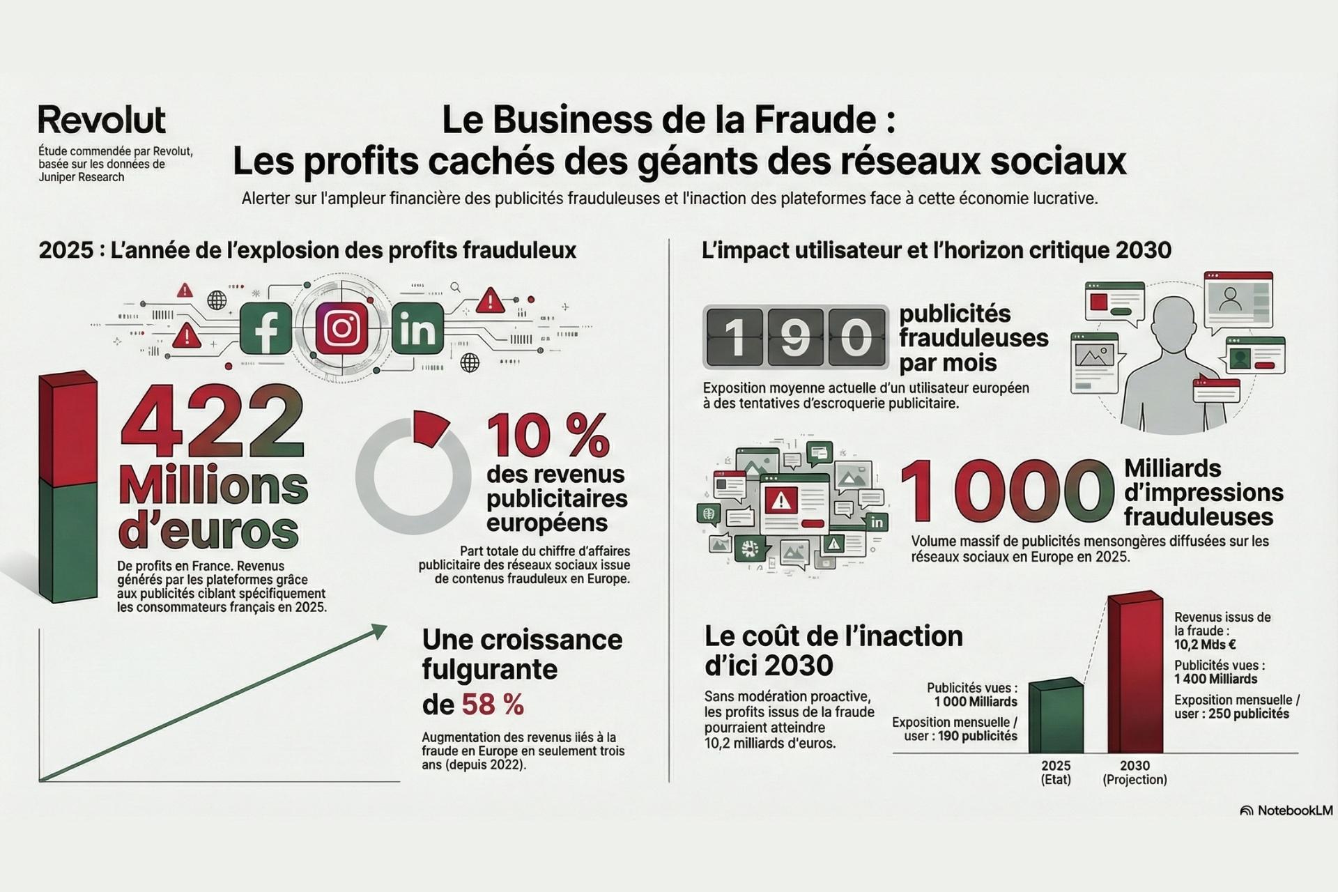 Infographie Revolut Arnaques Réseaux Sociaux