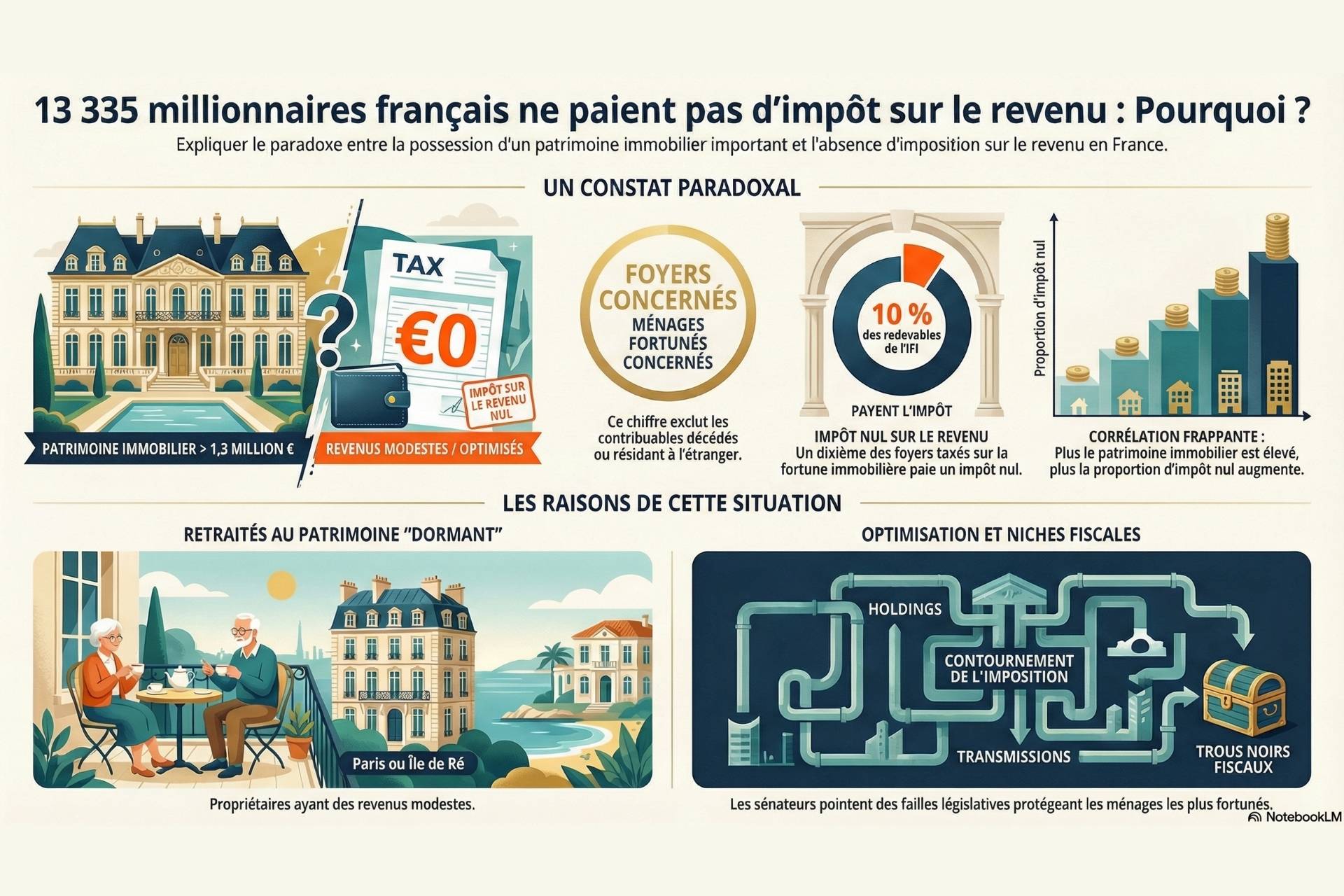 Millionnaires Francais Impots Infographie