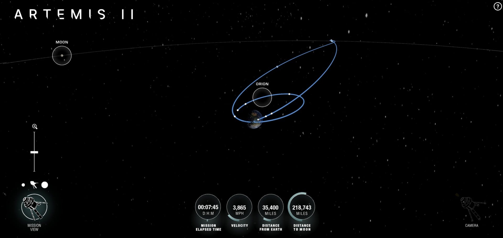 Orion Artemis 2 En Direct Localisation Trajectoire