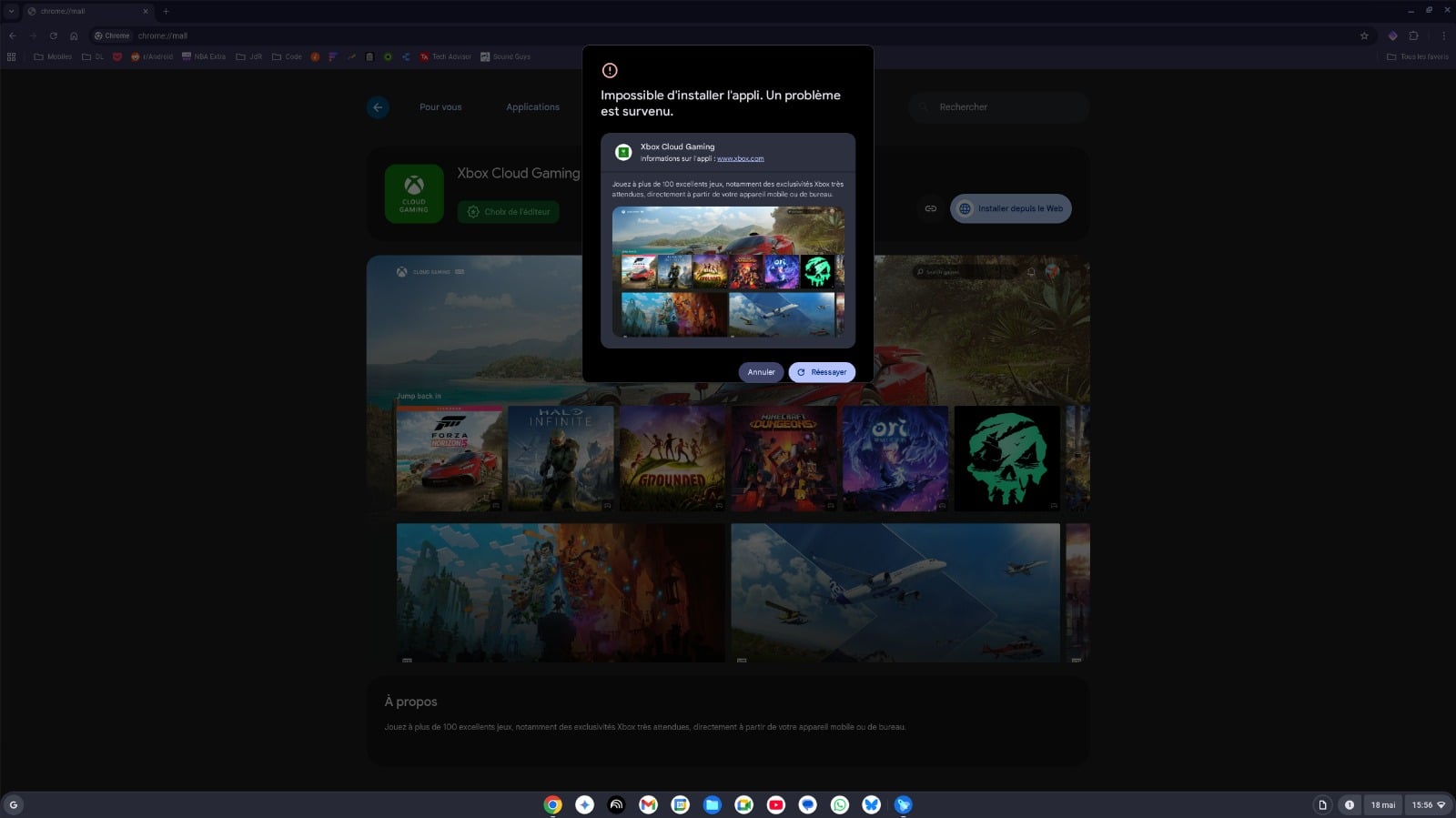 Erreur Xbox Chrome Os