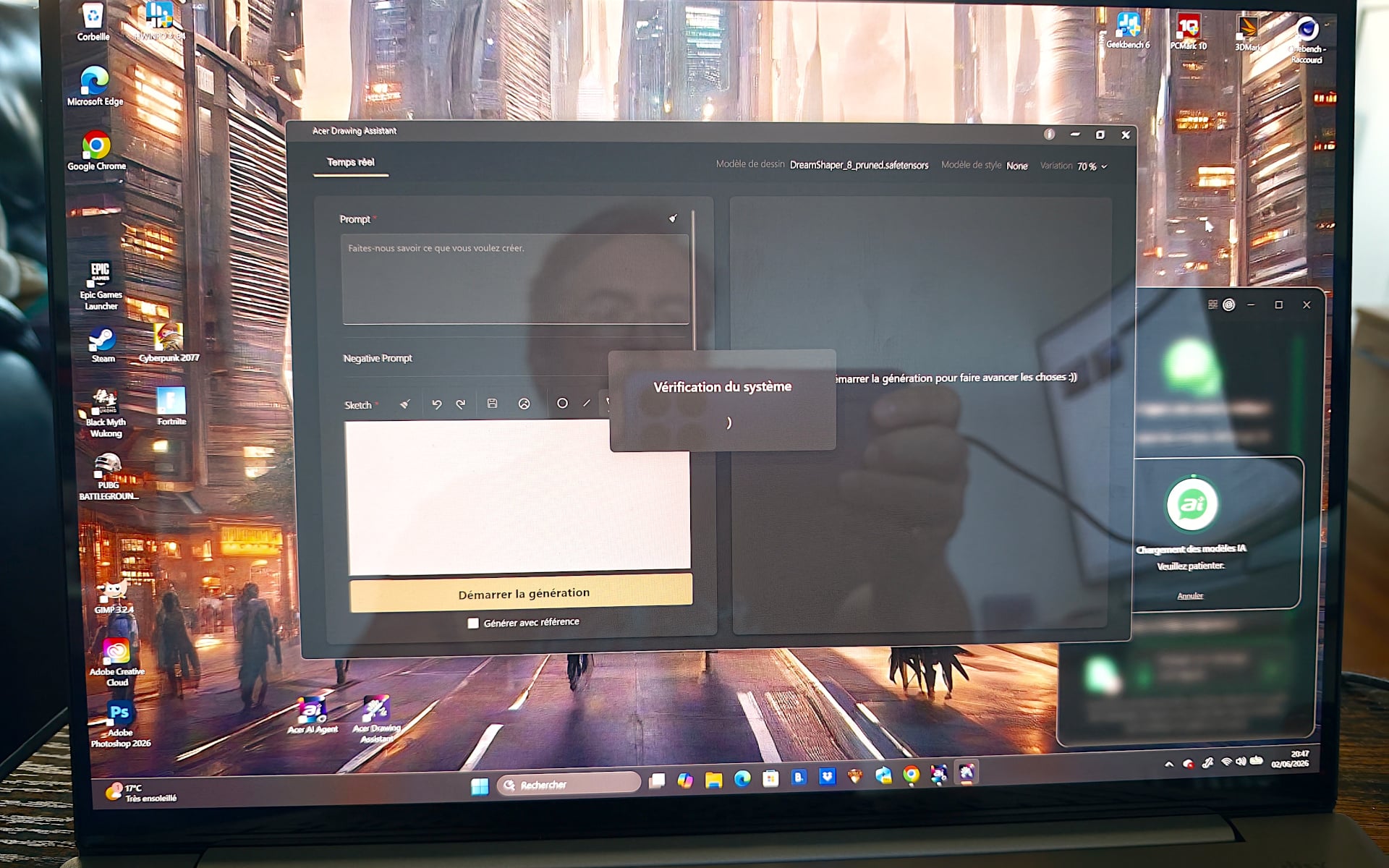 Acer Swift 16 Ai Ecran & Softs