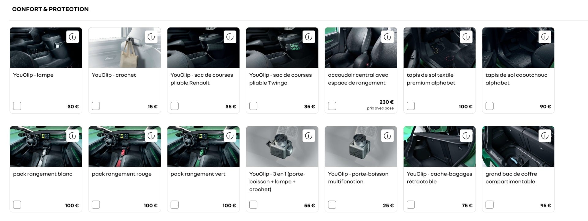 Renault Twingo Electrique 2026 Accessoires Option