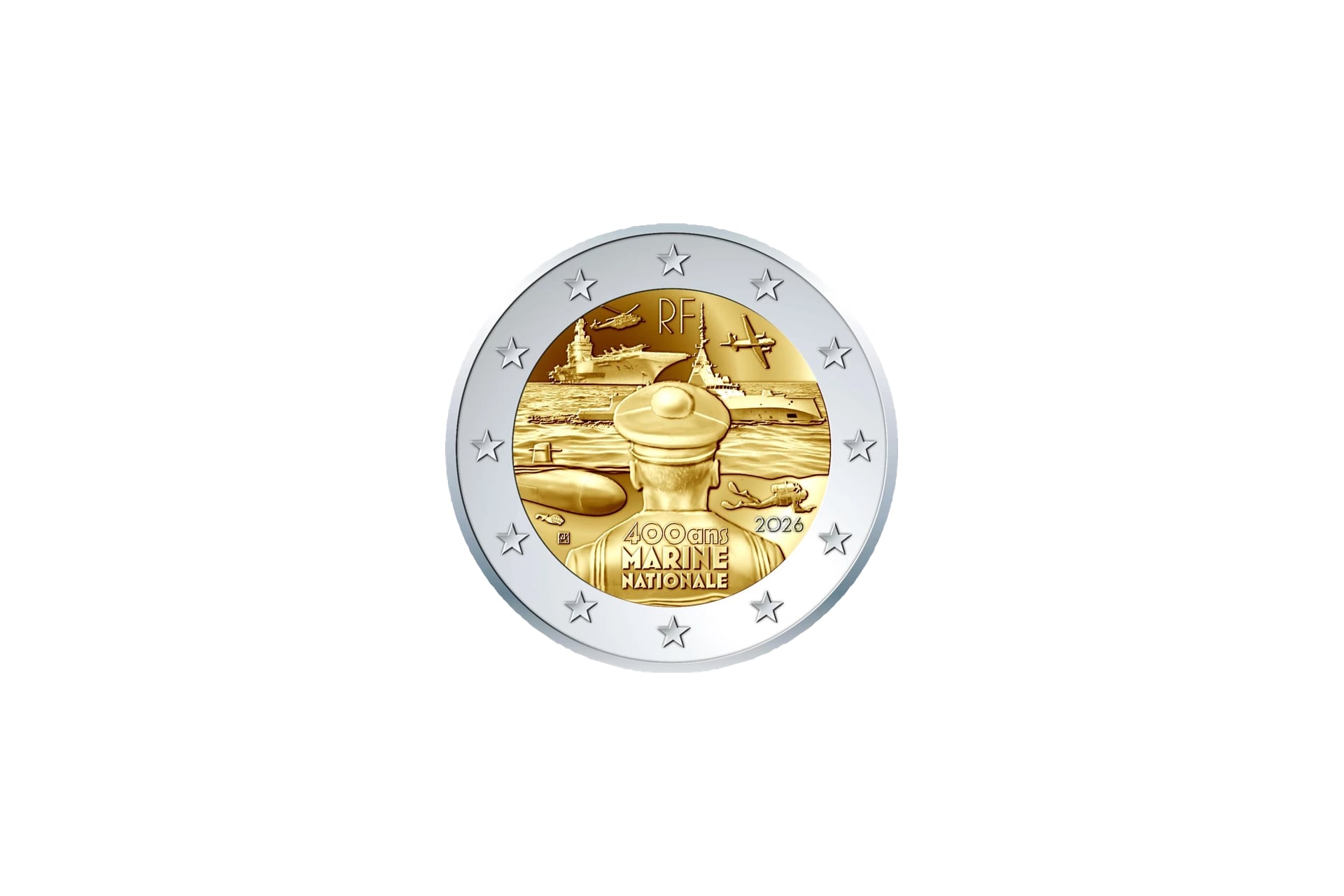 Piece 2 Euros France Monnaie 2026 Marine Nationale