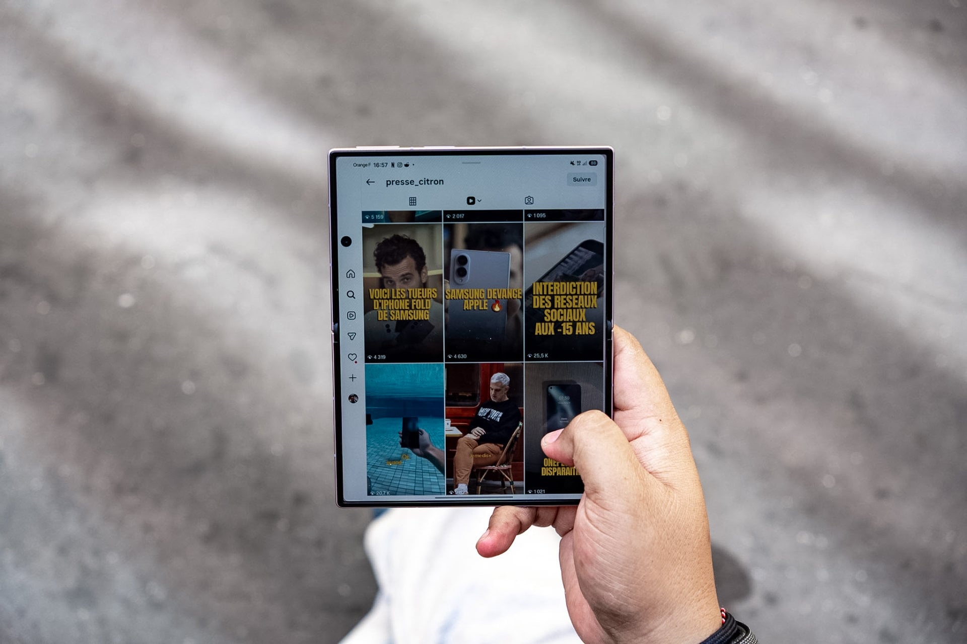 Test Galaxy Z Fold8 Reseaux Sociaux