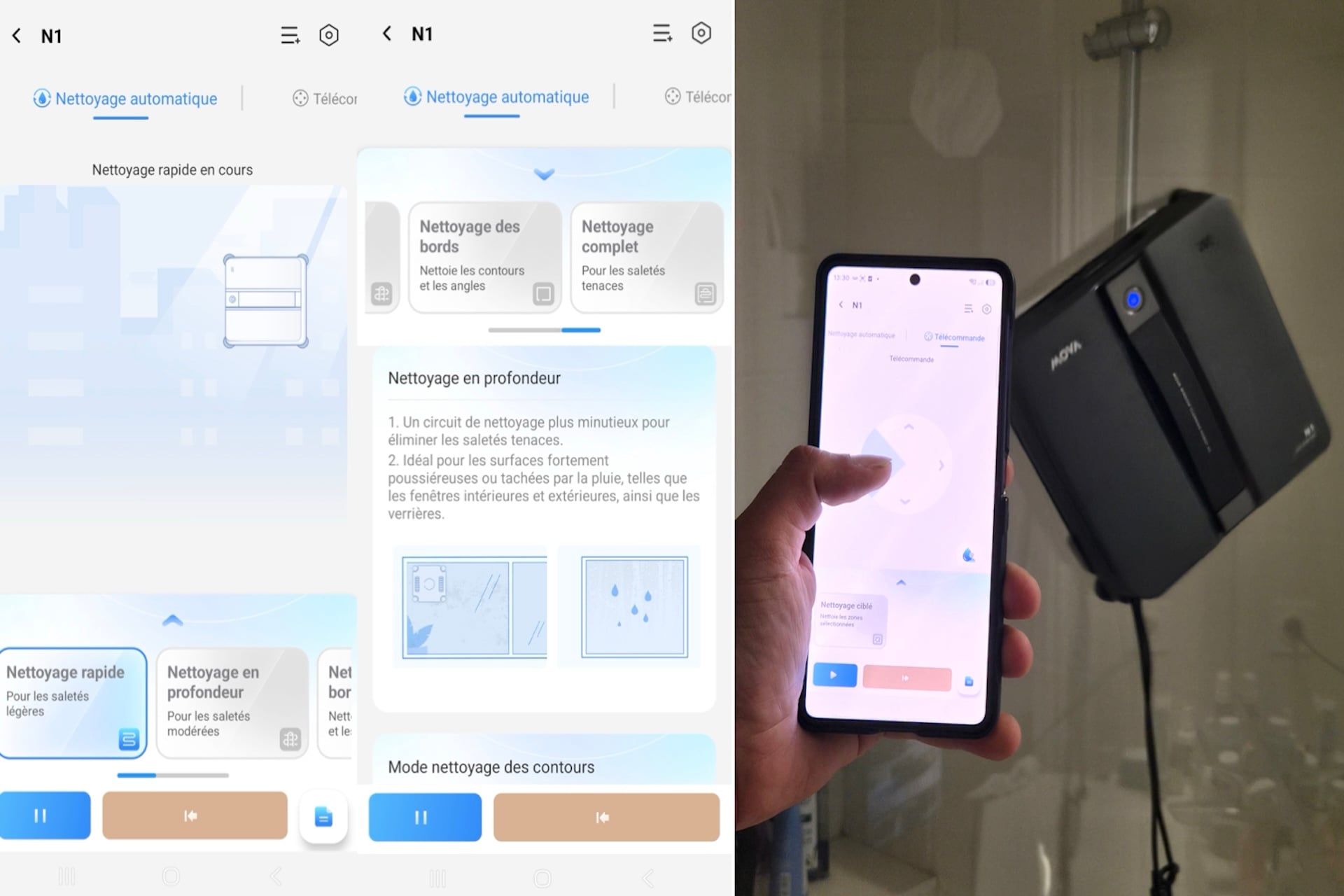 Test du robot laves-vitre Mova N1 avis complet application et télécommande