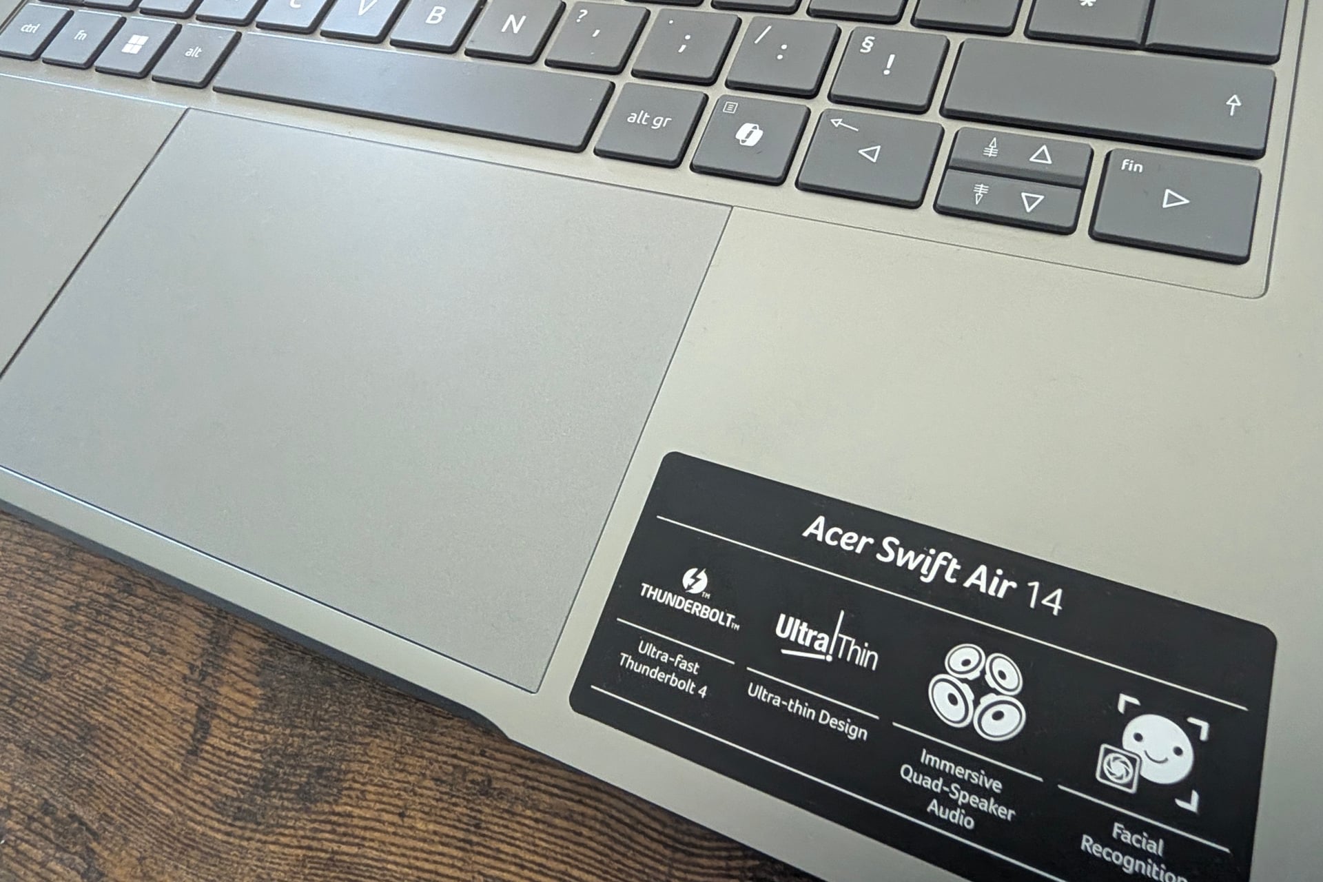 Acer Swift Air Détail Pavé Tactile