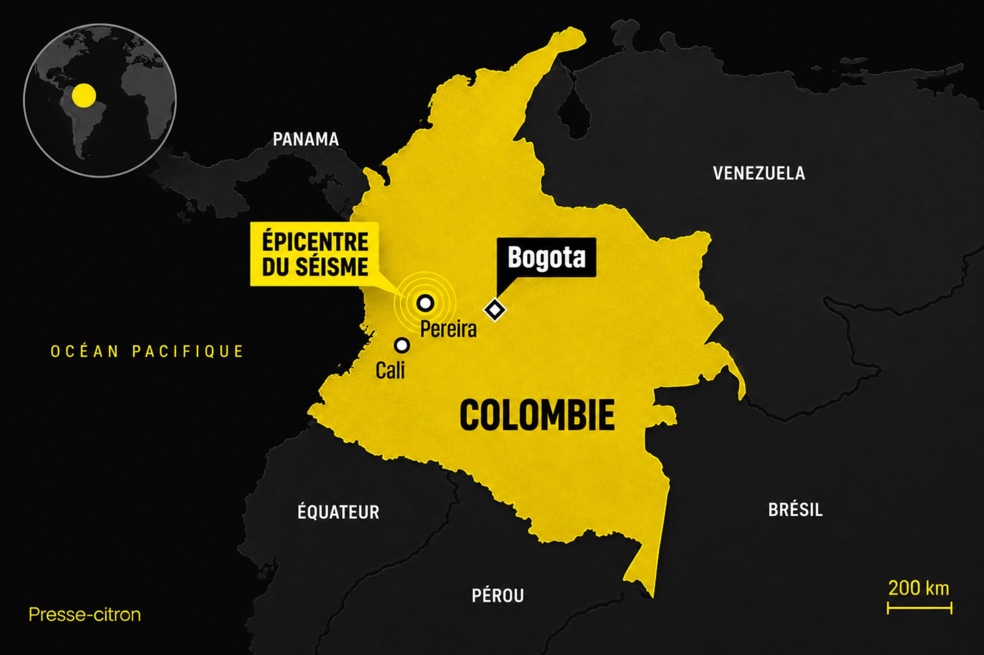 Carte Tremblement Terre Colombie