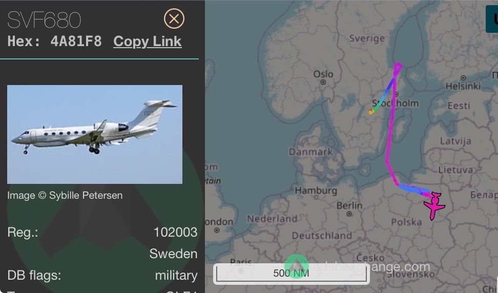 Suede Avion Vol Kaliningrad