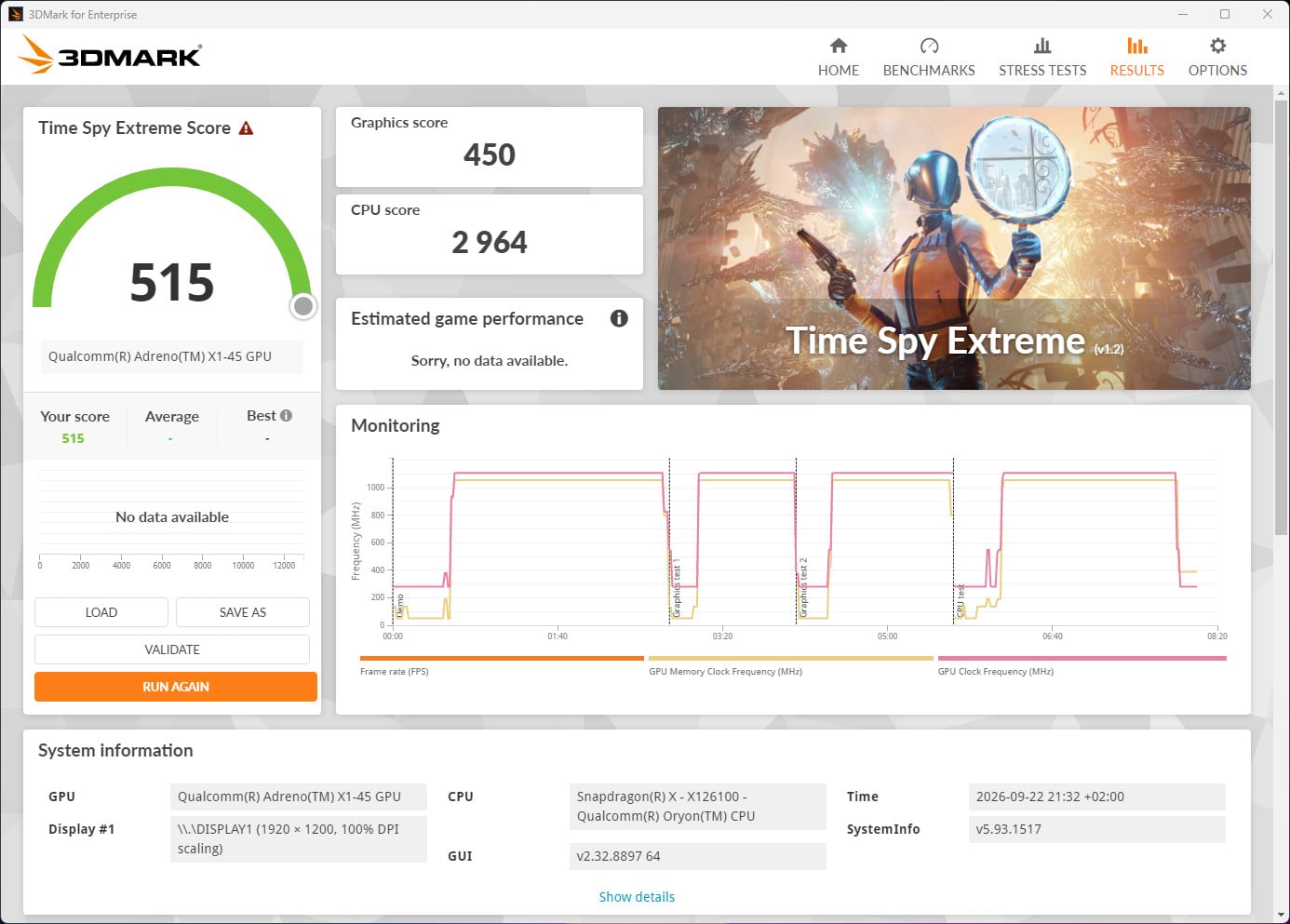 Zenbook 14 Time Spy Extreme