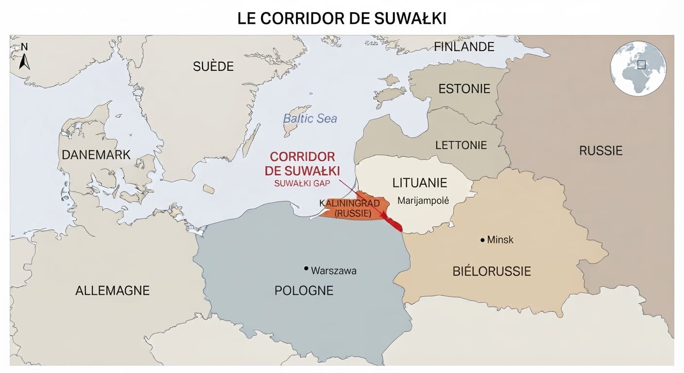 Carte Corridor Suwalki Europe Russie