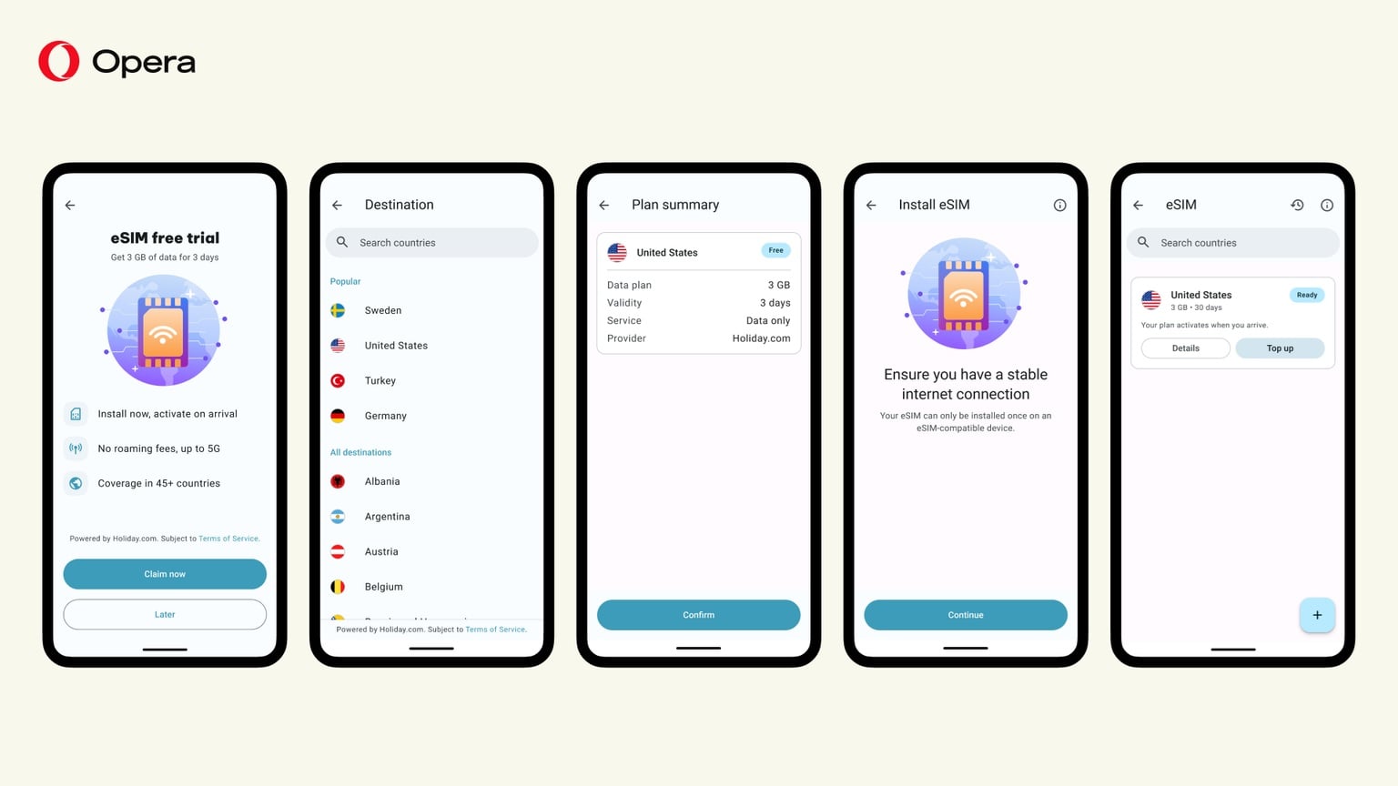 Opera Esim Gratuit Android