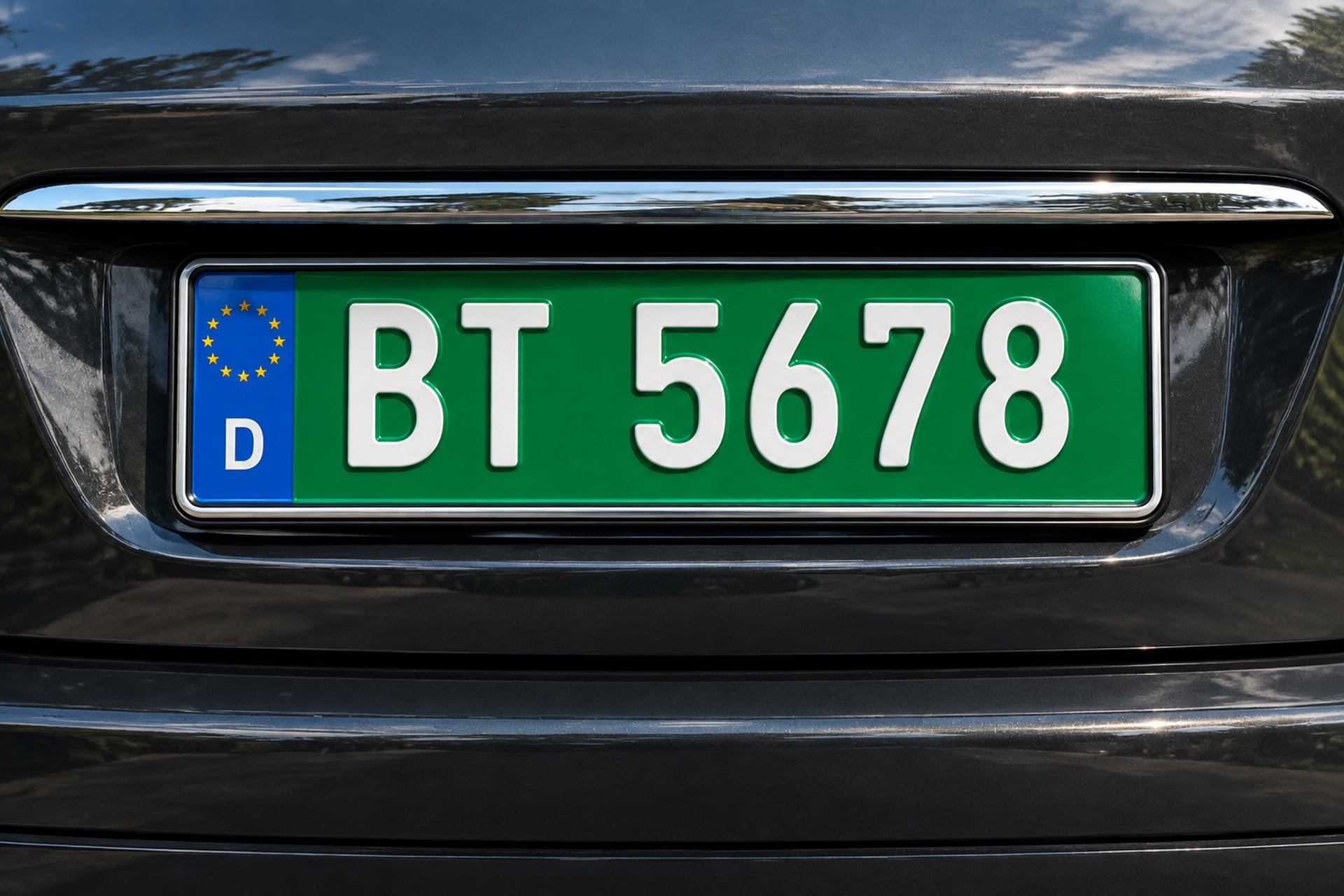Plaque d'immatriculation verte