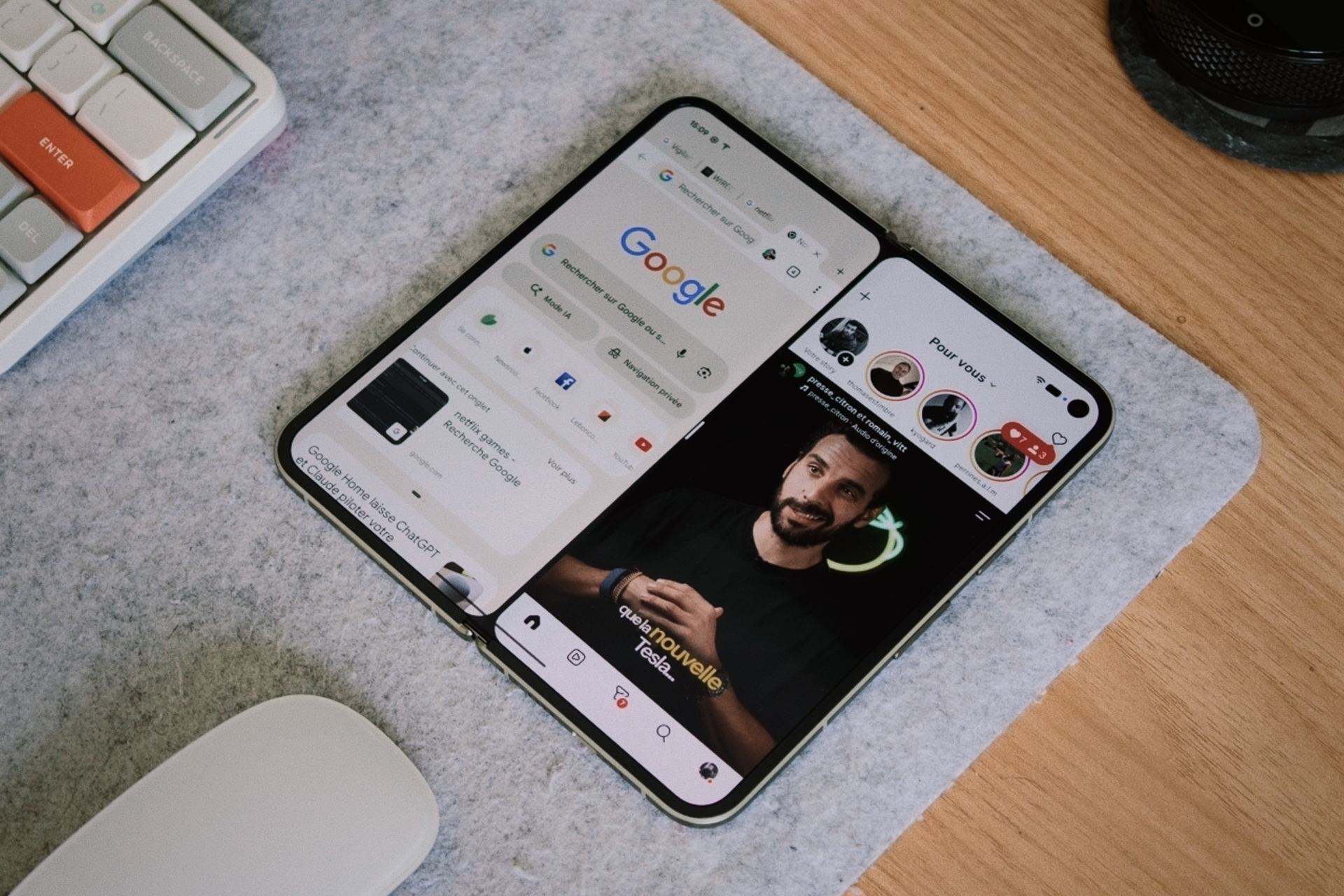 Test Google Pixel 11 Pro Fold Multitache Deux Applications