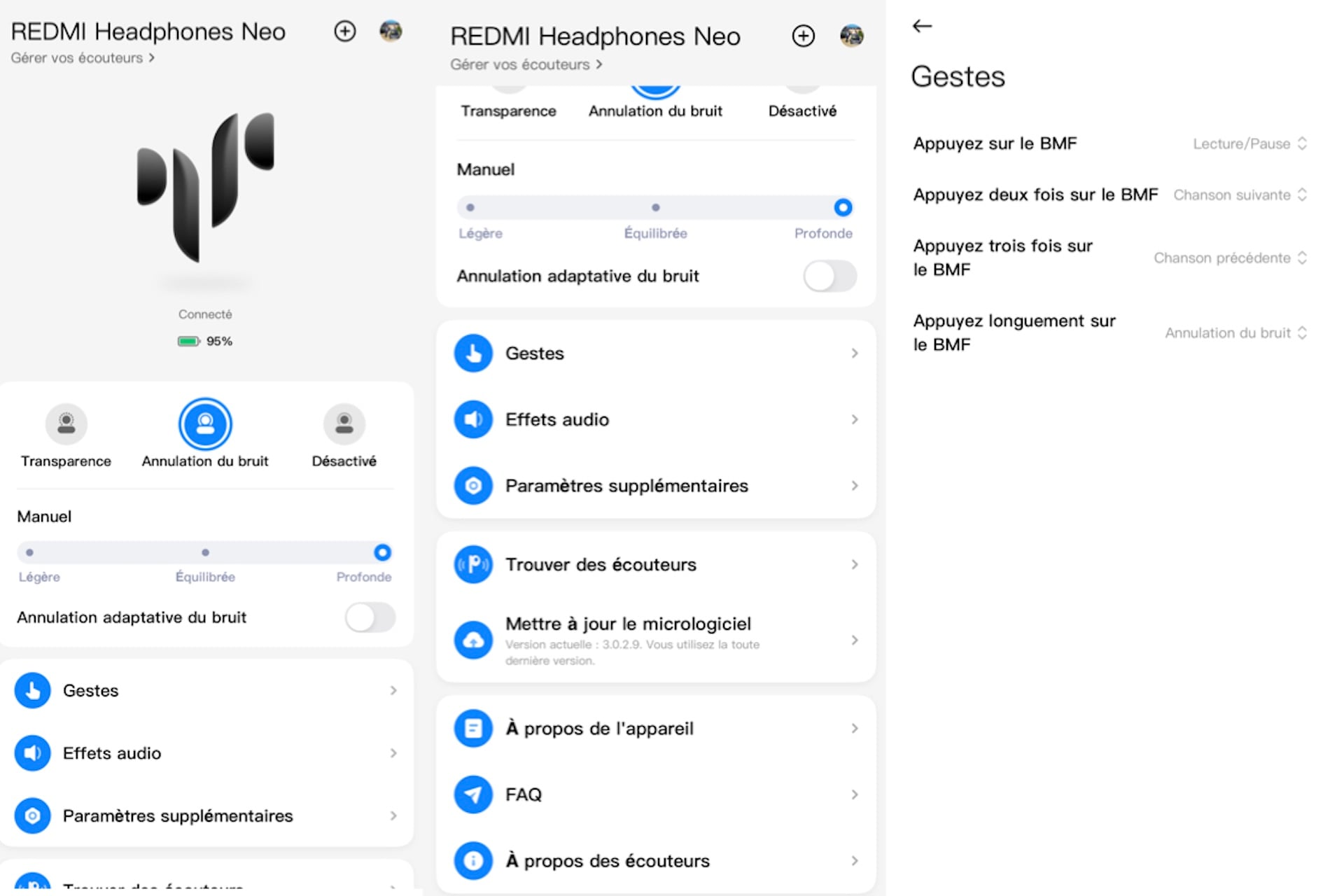 Casque Xiaomi, une application simple et basique