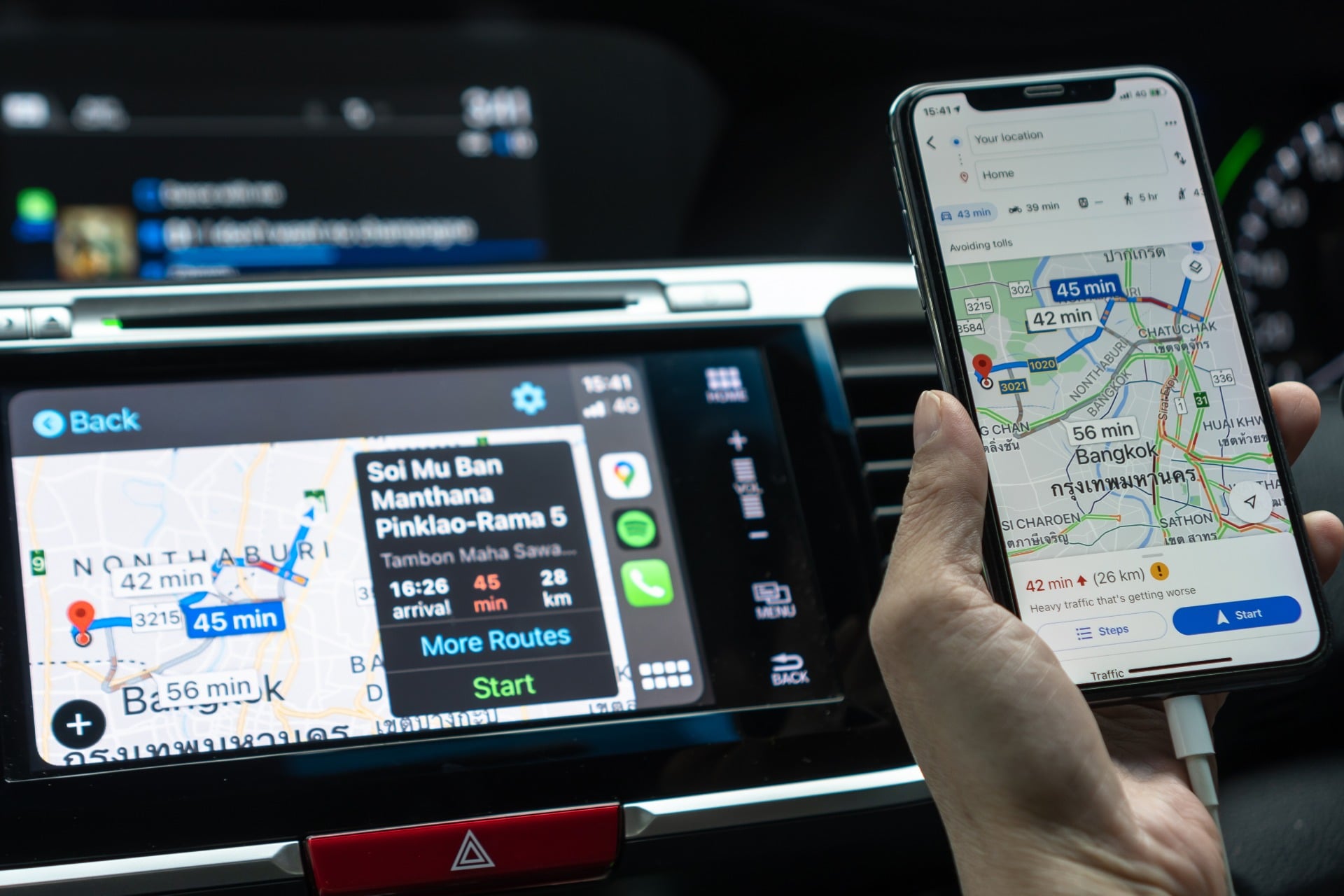 Google Maps Itineraire Carplay Voiture Automobile (2)