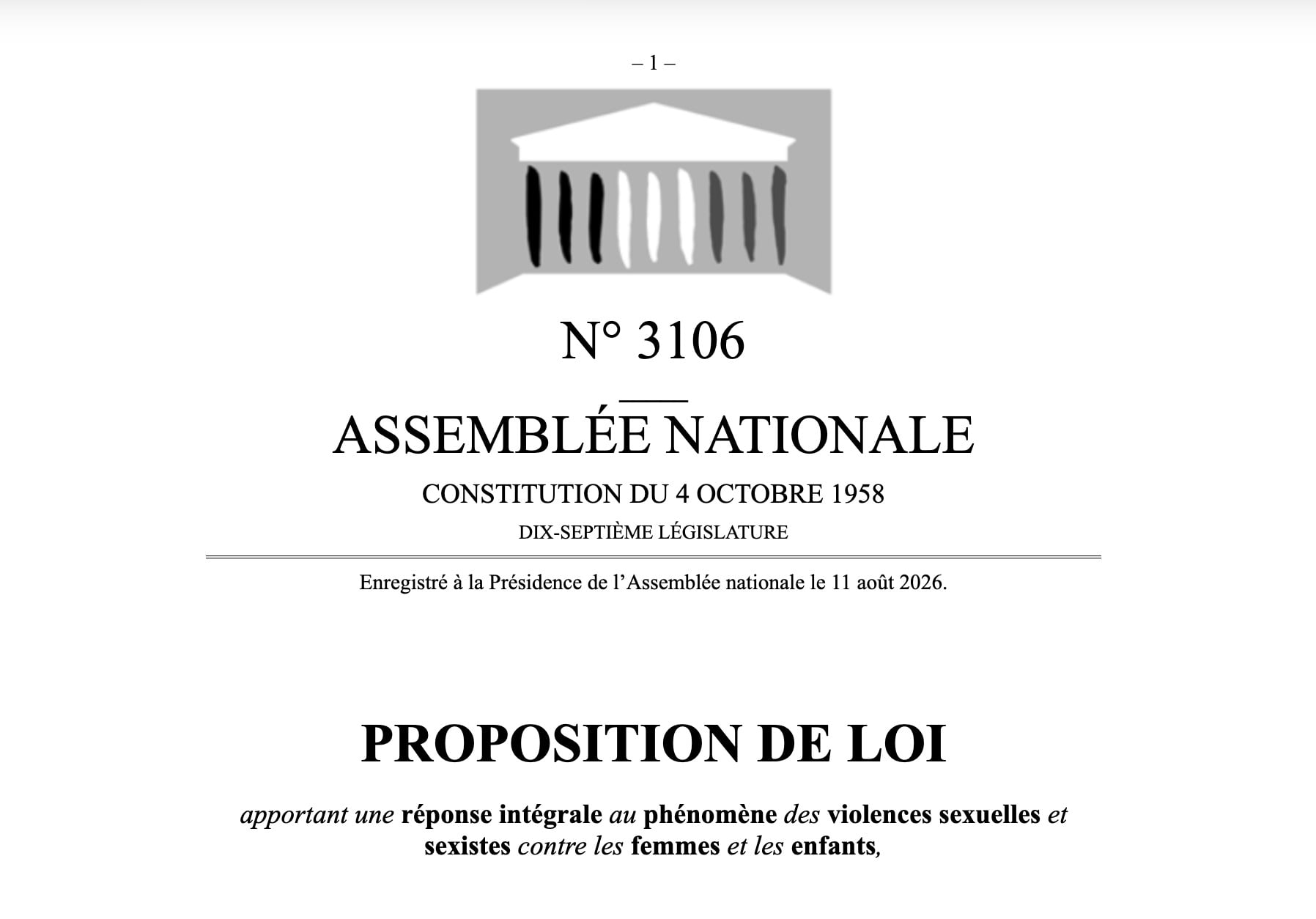 Proposition Loi Vss 2026